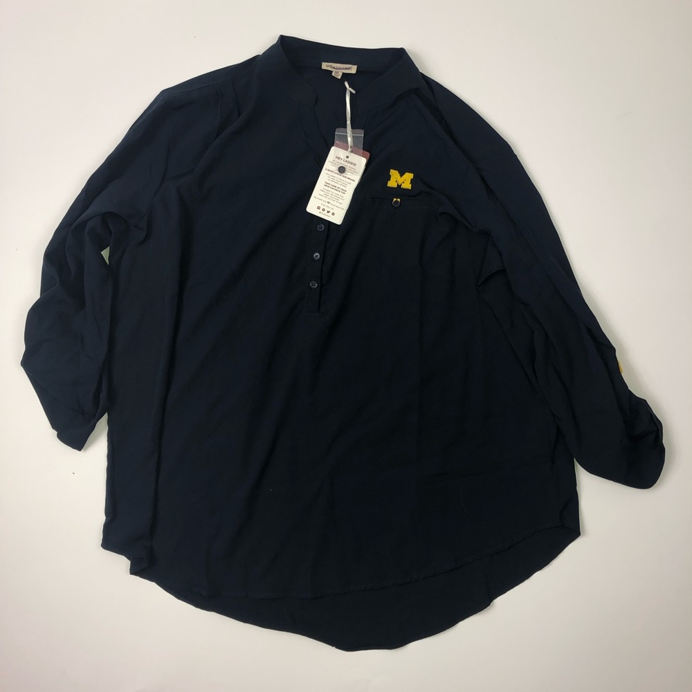 Michigan Button Down Shirt In Navy Size XL NWT